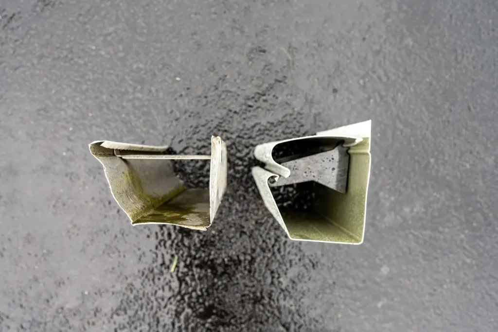 K-Guard hood and gutter profile samples showing the curved hood